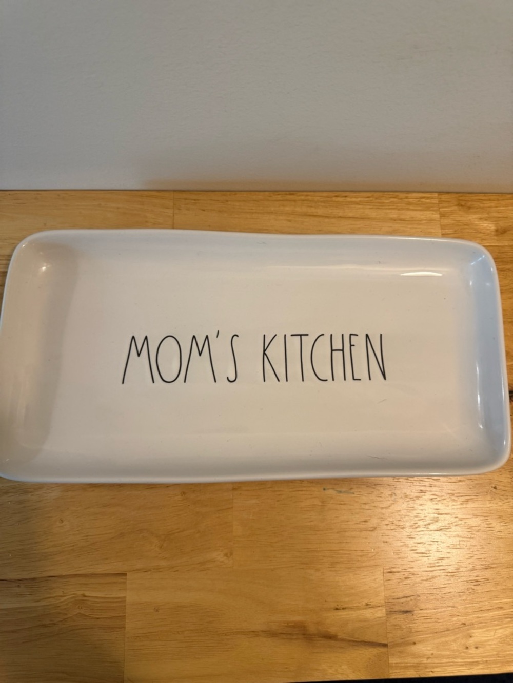Rae Dunn White Ceramic "MOM'S KITCHEN" Serving Tray